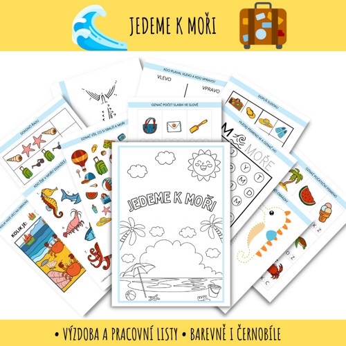 Pracovní listy a výzdoba - Jedem k moři PDF
