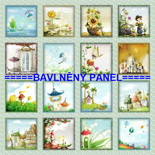 Bavlněná látka - panel 47x47 cm skladem
