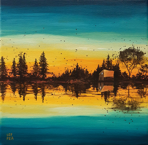 Víkend u jezera - 20x20cm — foto 1