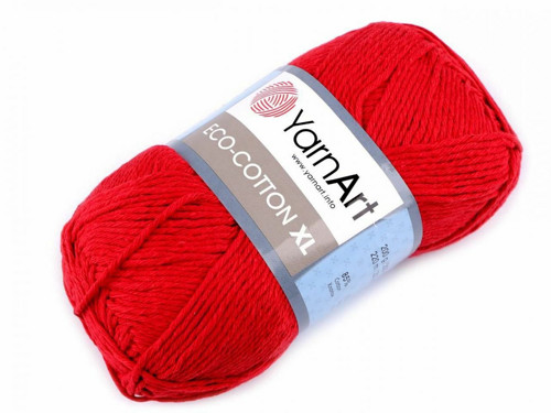 1ks (769) červená pletací příze eco - cotton xl