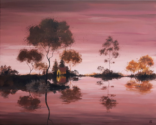 Víkend u jezera - 50x40cm — foto 1