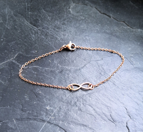 Ocelový náramek*infinity*nekonečno*jemné*rosegold