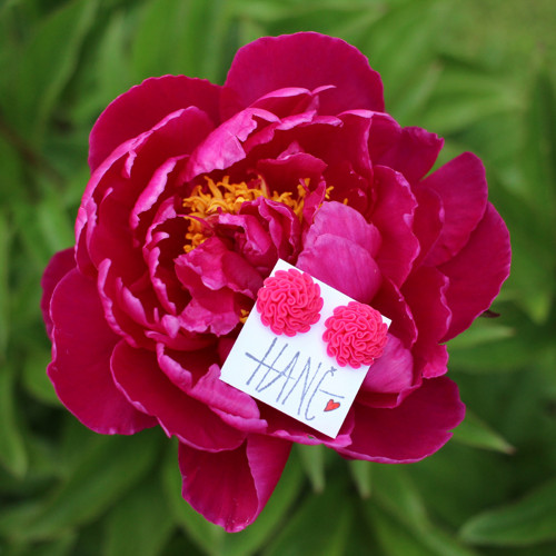Náušnice magenta — foto 1