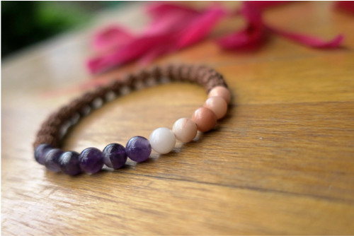 Náramek - Fluorit a Rudraksha