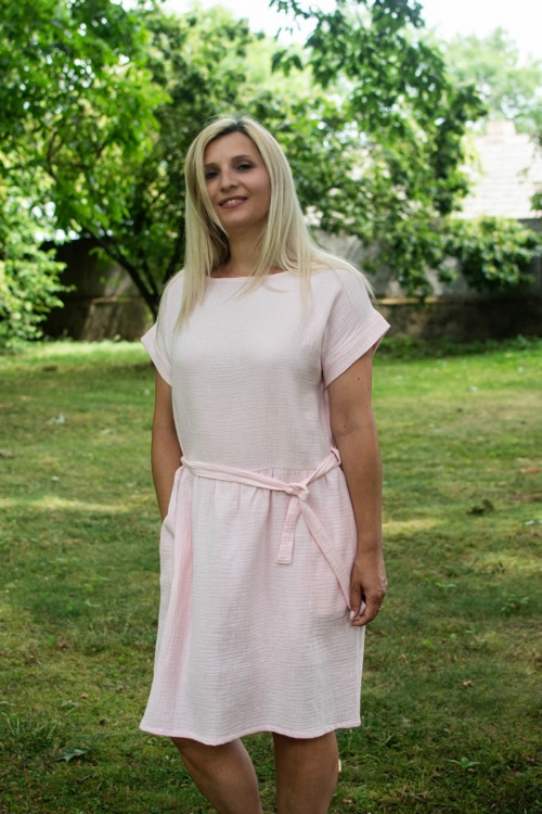 Mušelínové šaty Dusty pink
