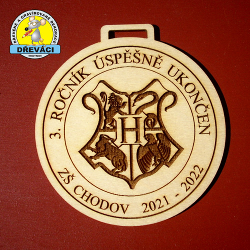 Dřevěná MEDAILE ZŠ Chodov - 3.ročník ukončen