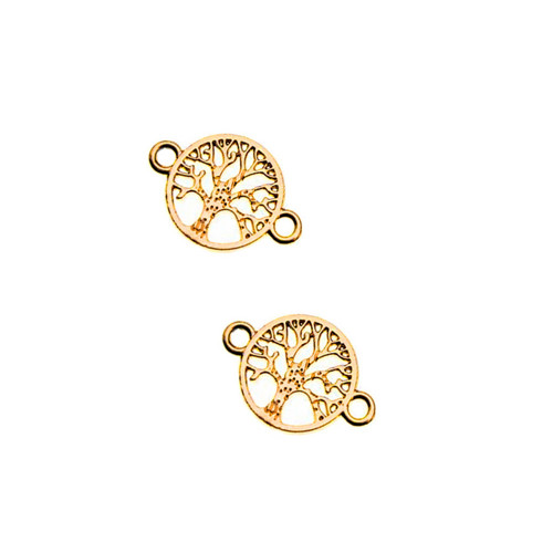 Strom života zlato žluté 15x22mm, 1ks