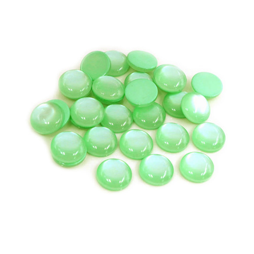 Kabošon "kočičí oči" světle zelený 12mm, 2ks