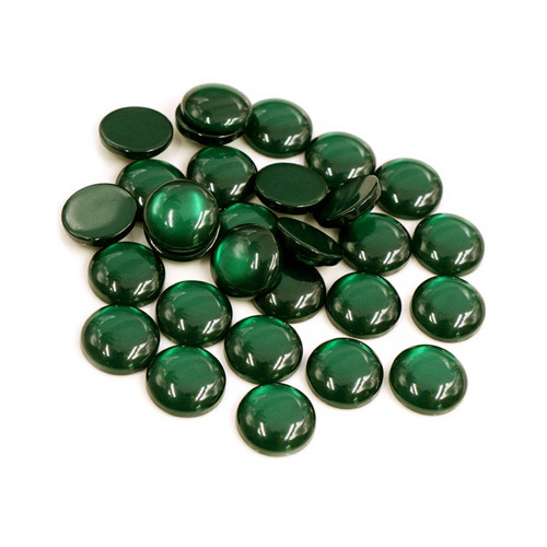 Kabošon "kočičí oči" tmavě zelený 12mm, 2ks