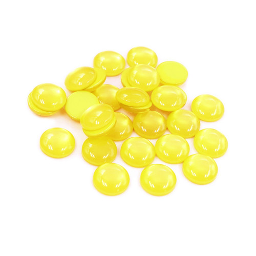 Kabošon "kočičí oči" žlutý 12mm, 2ks