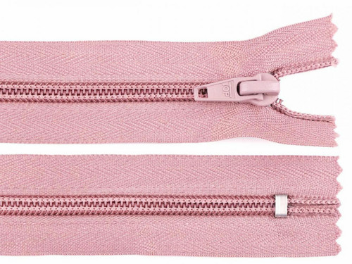 1ks starorůžová sv. spirálový zip šíře 5 mm délka
