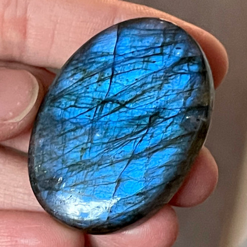 Labradorit kabošon ovál / M-S149 (43x31x6mm)