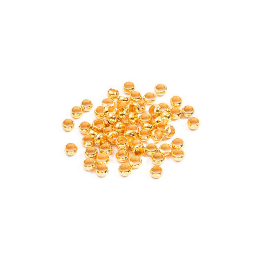 Zamačkávací rokajl kulatý 2/3mm zlato žluté, 100ks