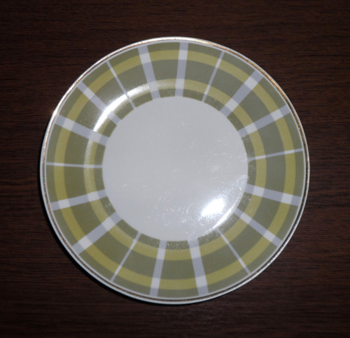 Porcelánový dezertní TALÍŘ, pruhovaný