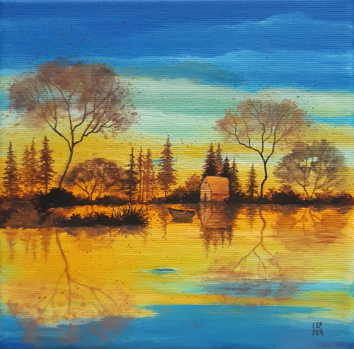 Víkend u jezera - 20x20cm — foto 1