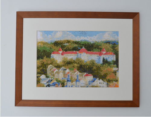 Vyšitý obraz karlovarského hotelu Imperiál,40 x 30