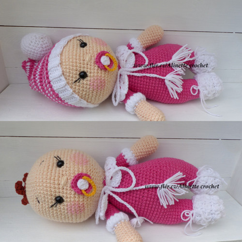 Háčkované miminko 28cm - IHNED SKLADEM