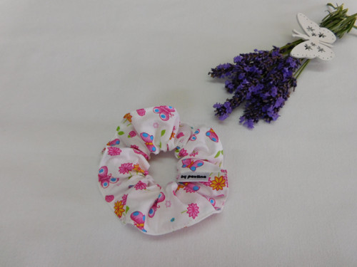 Gumička do vlasů / scrunchies - Motýlci a květy