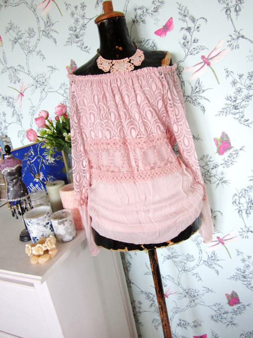Halenka hedvábná powder pink — foto 1