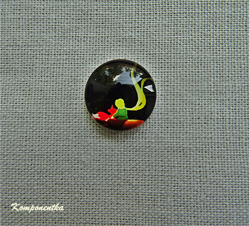 Skleněný kabošon malý princ 12mm 1kus