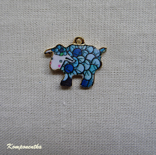 Přívěšek ovečka smaltovaná 17x20mm 1kus