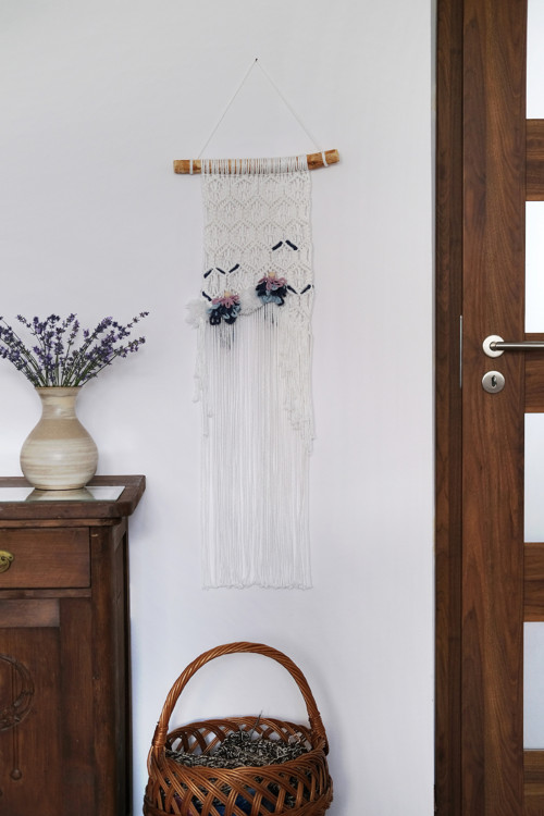 Macrame krajka dekorace na zeď