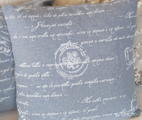 Povlak na polštář 40 x 40 cm PÍSMO na jeans
