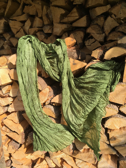 Hedvábná šála - Khaki — foto 1