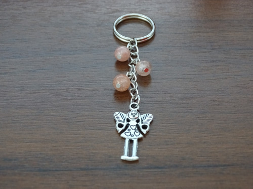 Klíčenka s angelitem (jahodový)