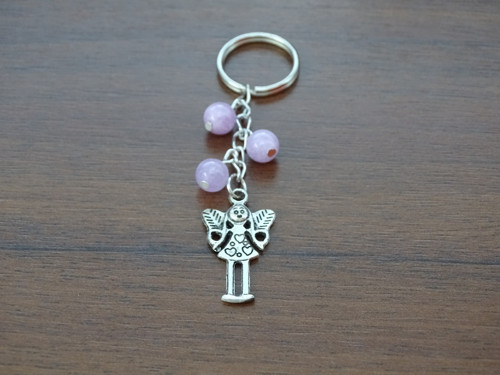 Klíčenka s angelitem (růžový)