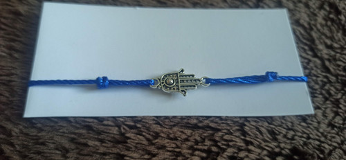 Modrý shamballa náramek - Fatimina ruka
