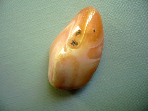 Troml. kámen – apricot achát 41 mm, č.5f