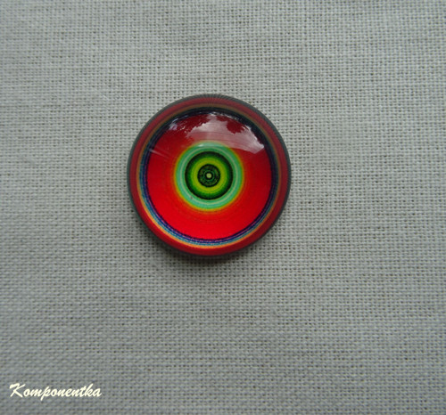 Skleněný kabošon kruhy 8mm — foto 1