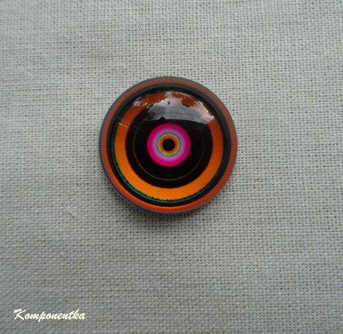 Skleněný kabošon kruhy 8mm — foto 1