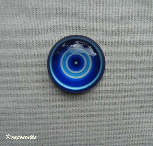 Skleněný kabošon kruhy 8mm — foto 1
