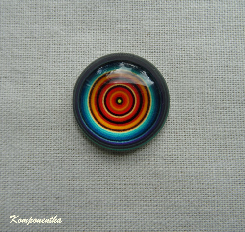 Skleněný kabošon kruhy 10mm — foto 1