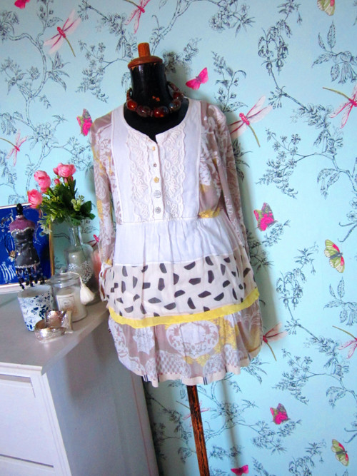 Boho eklektic tunika minišaty — foto 1