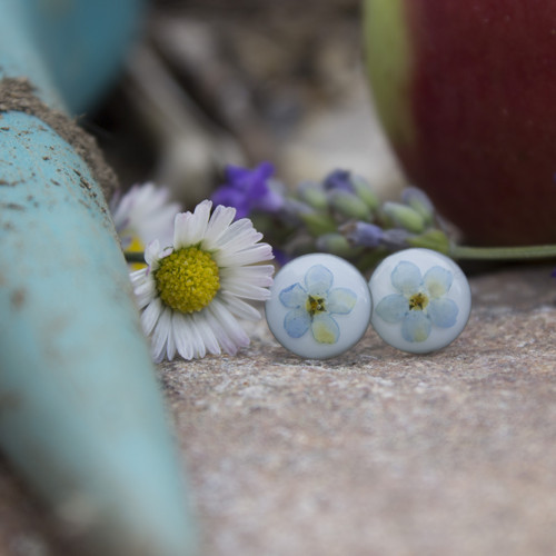 Pomněnkové náušnice 10 mm — foto 1
