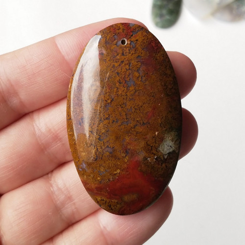 Achát 1 přívěšek / kabošon 49 x 30 x 10 mm
