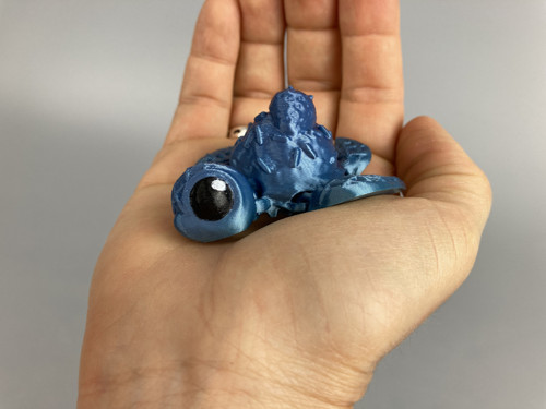 Dortíková želva - 7 cm, modrá, 3D tisk — foto 1