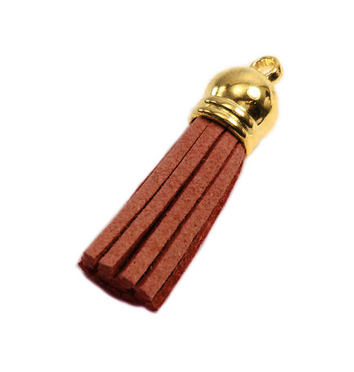 Semišový střapec mahagonový 40mm, 1ks