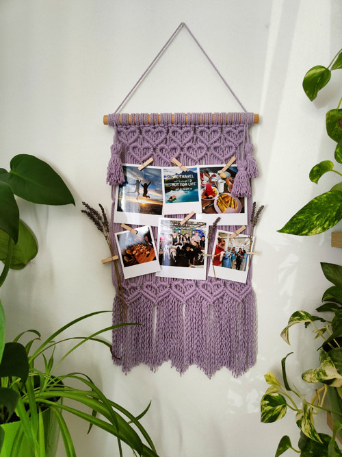 Macramé rámeček / nástěnka na fotky Levander Love