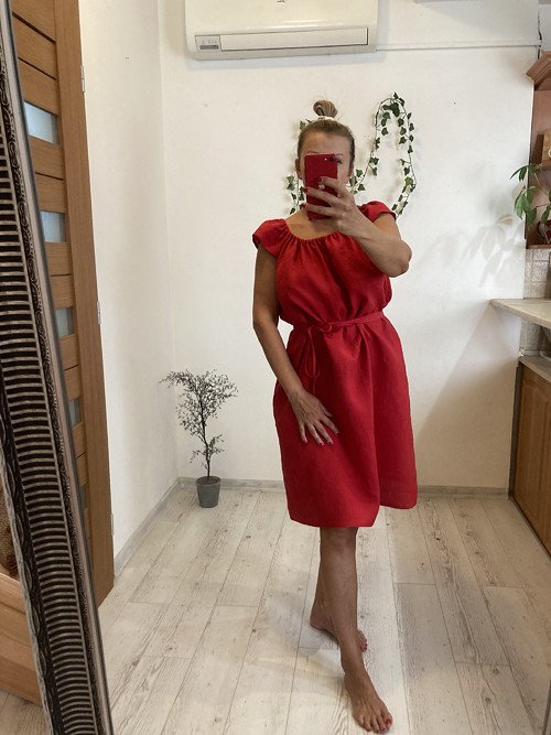 Ľanové Šaty s Vreckami /KARMEN/
