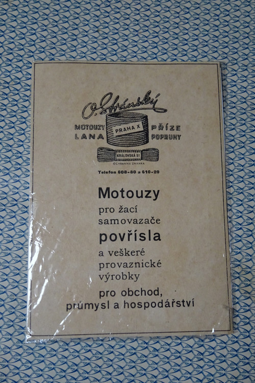 Dobová reklama/ Motouzy, příze, lana, popruhy