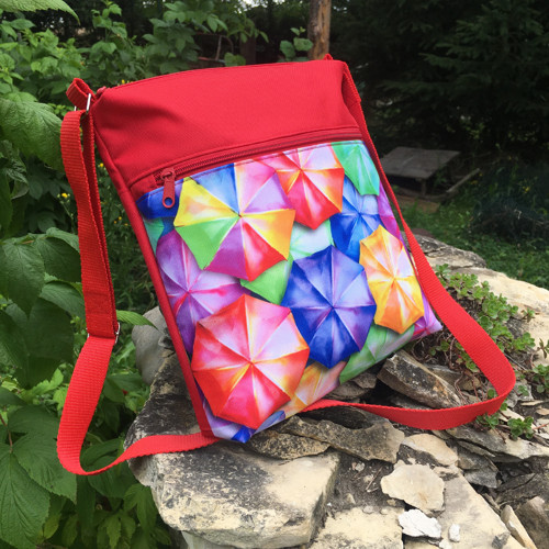 Crossbody kabelka - Deštník s červenou