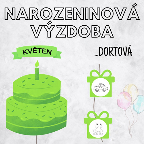 Narozeninová výzdoba, dortová