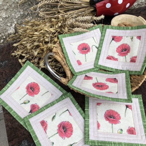 Podkafíčka s vlčími máky 18x16 cm — foto 1