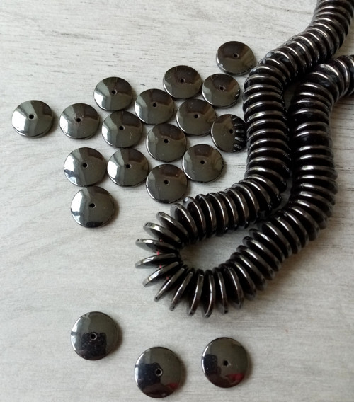 Syntetický hematit rondelka 13mm - 10 ks