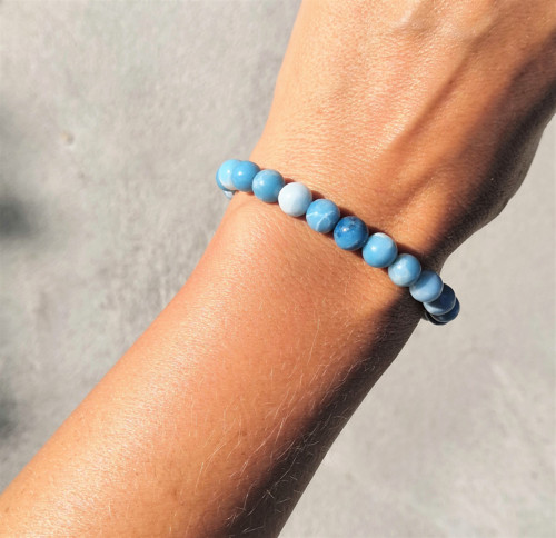 Larimar*kámen Bohů a delfínů*0,8 cm*náramek