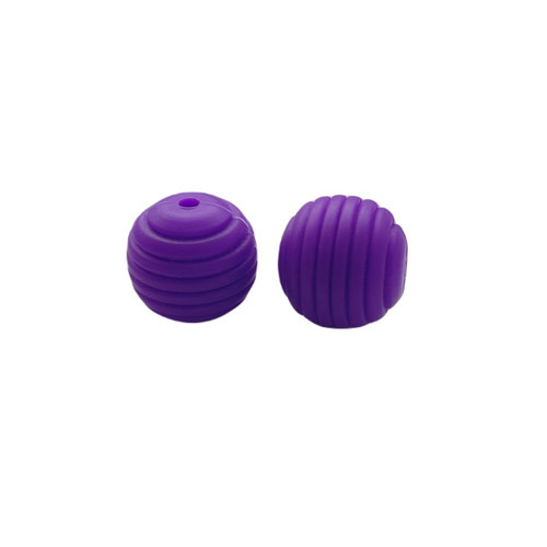 Vroubkované silikonové korálky 15mm(1ks) - plum